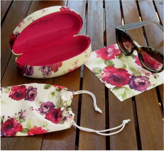 ® Large Hard Sunglasses Case | Fits Large Curved Sunglasses, with Microfiber Bag and Cleaning Cloth